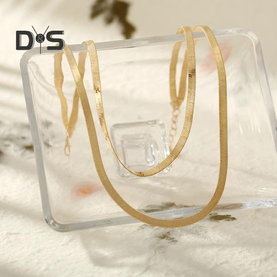 Women Choker Necklace Multi Layer Flat Snake Bone Necklace Adjustable Extended Chain Choker Necklace Jewelry Accessories