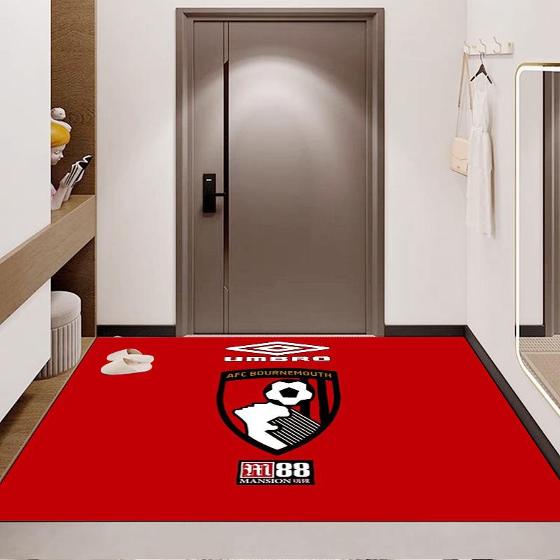 AFC Bournemouth Football Club Crest Print Area Rug Soccer Team Non Slip Living Room Bedroom Gaming Floor Mat Sports Fan Home Decor Rug