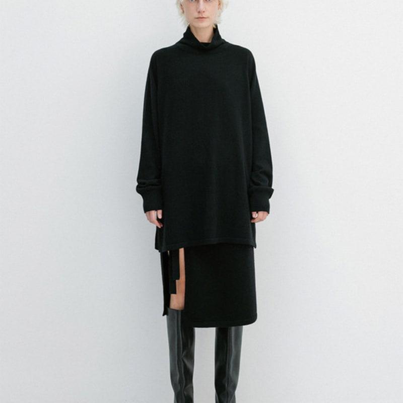 UMARMUNG COLLECTION Super Fine Merino Layering Wrap Skirt_Black