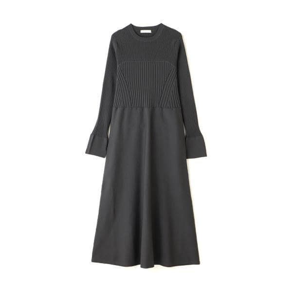 Natural Beauty Casual Bustier Docking Knit Charcoal [N Basic] Dress, Dress, Women's,