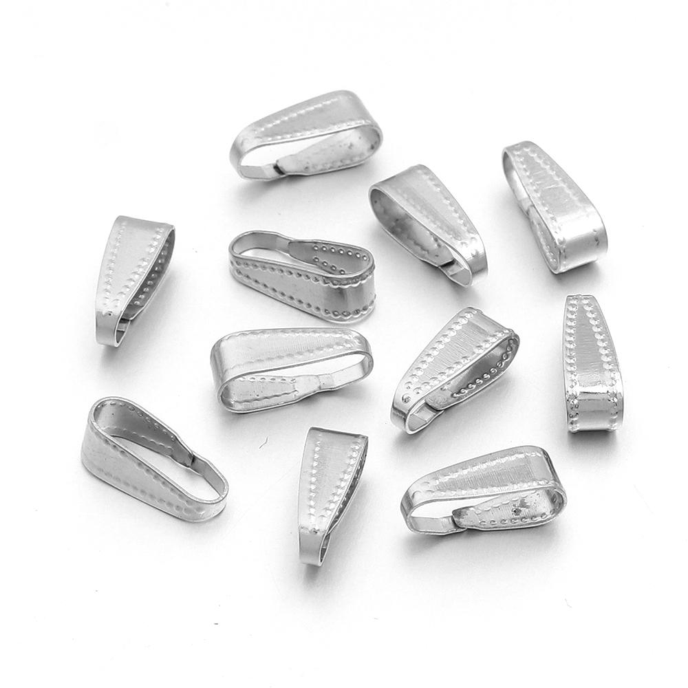 100pcs/lot Metal Pinch Clip Clasps Bails Pendant Claw Clasps For Necklace Earings Connectors Jewelry Making DIY Accessories