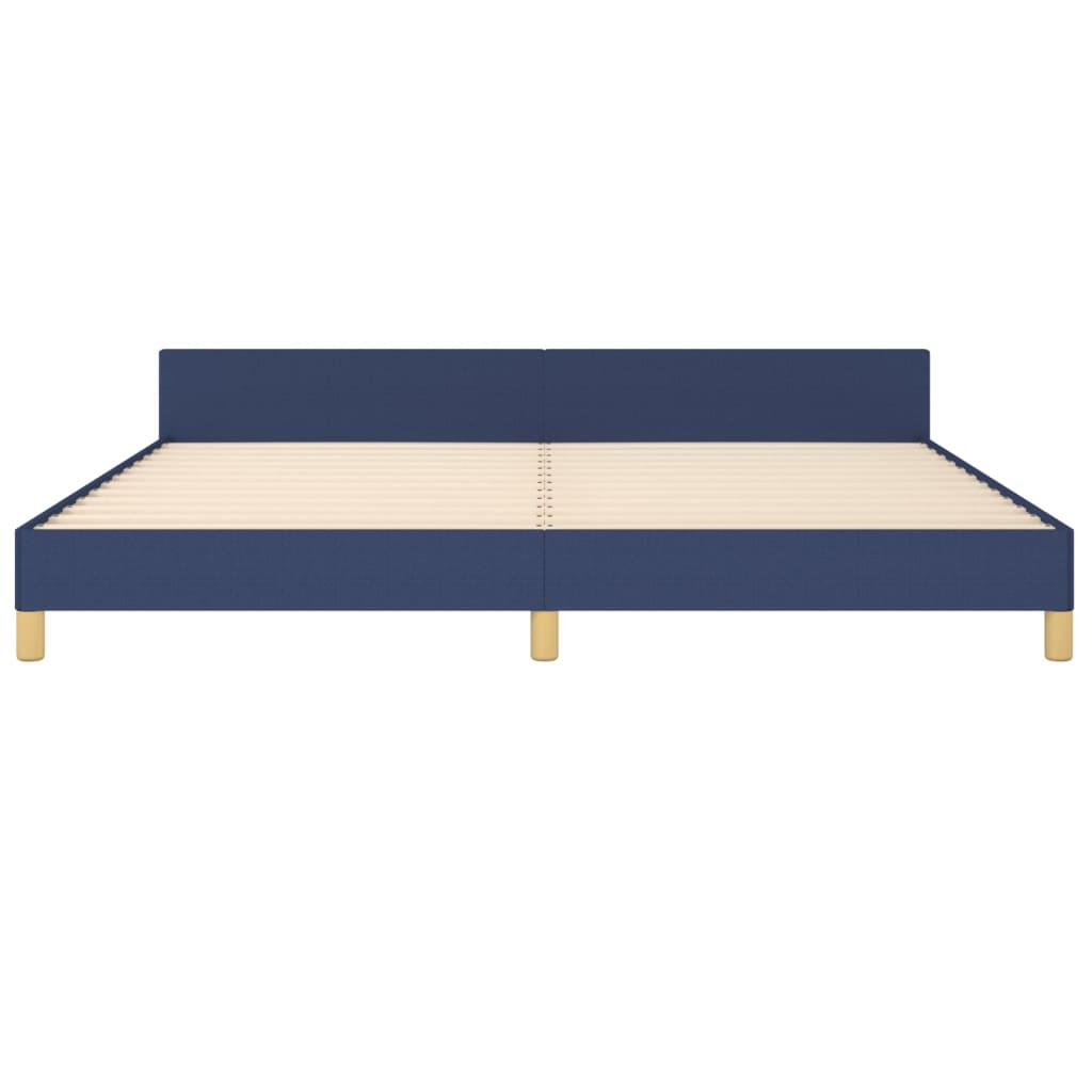 Bed Frame without Mattress Blue 200 x 200 cm Fabric