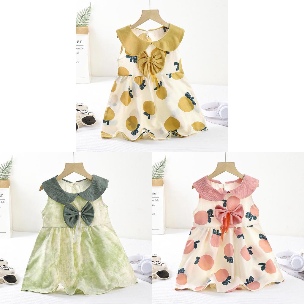 Princess Girl Summer Dress With Cotton Blend Fabric For Toddler Girls