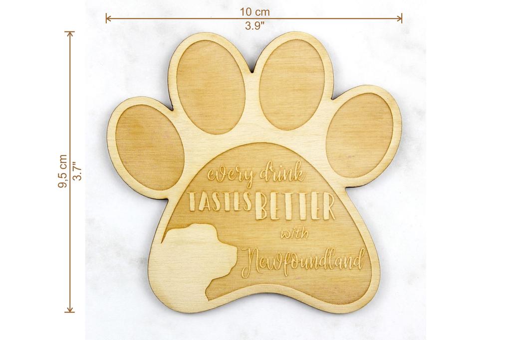 Newfoundland, Newfs, Newfies - Mug Coaster, Engraved Coaster with Dog, Gift for Dog Lover by Art-Dog Brand