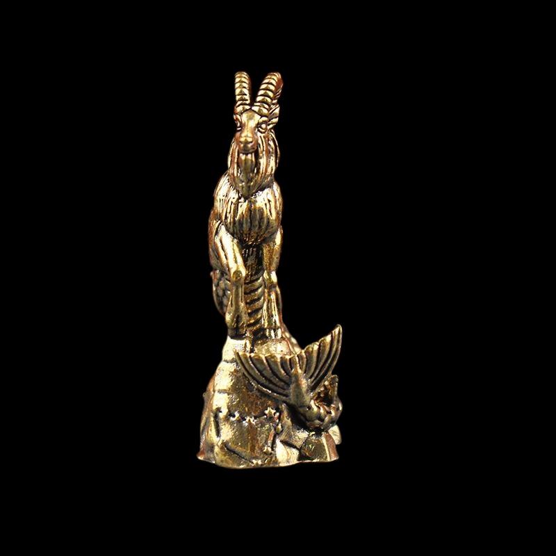 Capricorn Brass Statue Goat Body Fish Tail Zodiac Sign Figurine For Home Office Decor Luck Ornament