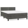 VidaXL Lit à sommier tapissier et matelas Gris foncé 140x190cm Velours - Modèle 3141240