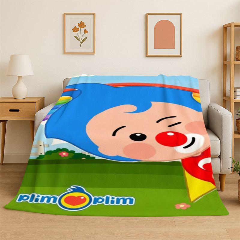 Coperta Morbida in Flanella Plim Plim Cartone Animato, Coperta Accogliente per Letto, Divano, Poltrona, Camera da Letto, Soggiorno, Viaggio, Picnic, Campeggio