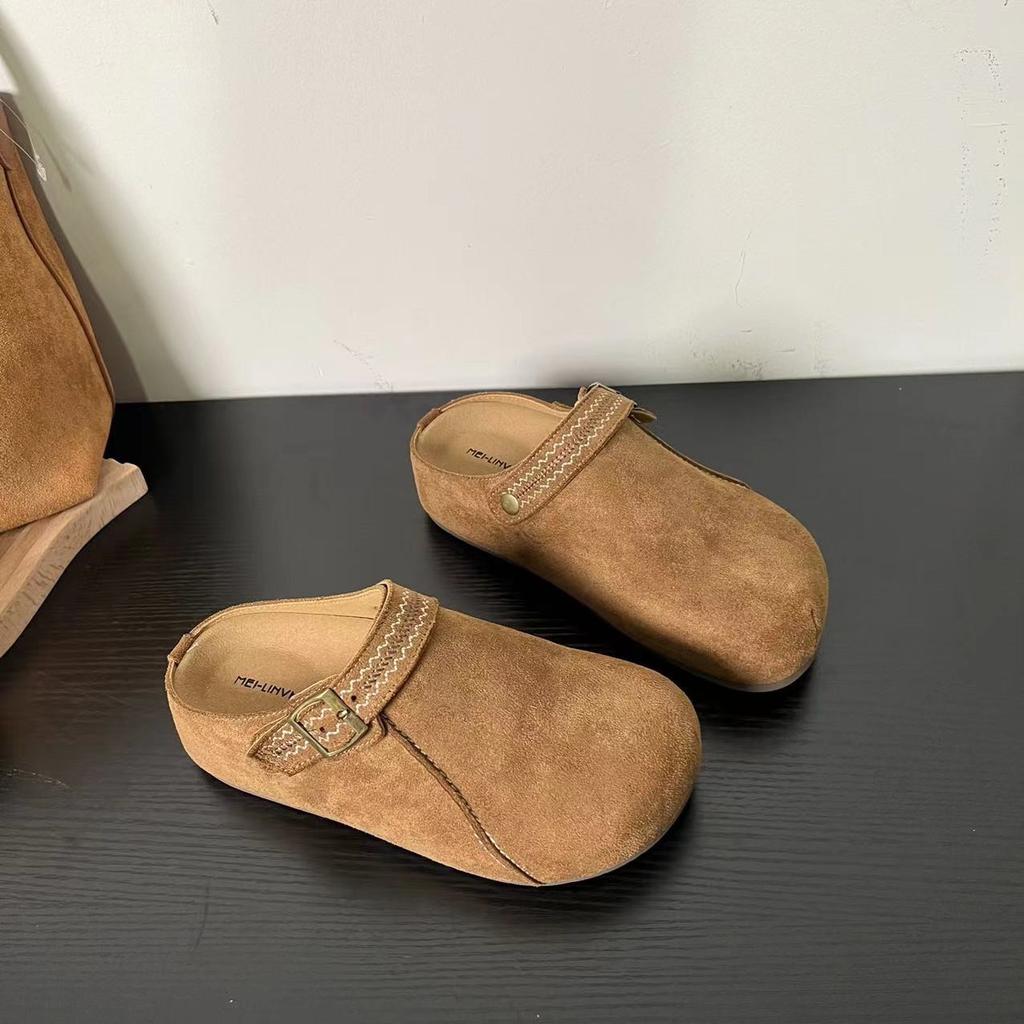 Lightweight outer wear versatile one-pedal Boken slippers women's 2025 autumn new heightened thick-soled bag head Boken half slippers