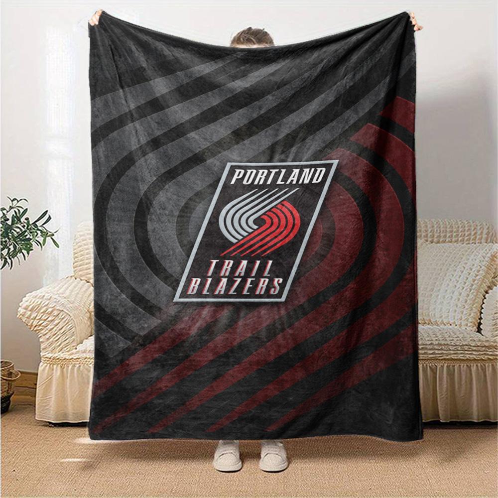Portland Trailblazers Print Flannel Blanket High Quality Warm Comfortable Cover for All Seasons Perfect for Gifts Home Decor
