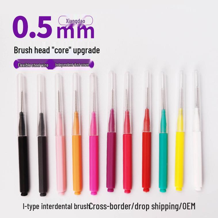 Soft Bristle Pencil-Type Interdental Brush for Cleaning Tooth Gaps and Gum Care