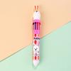 1Pc Kawaii Cute Rabbit Multicolor Pen 0.5mm Colorful Ink Pen Cartoon Creative Gel Cartoon Bunny Pen Ten-Color Brown Colorful 10-Color Back To School S