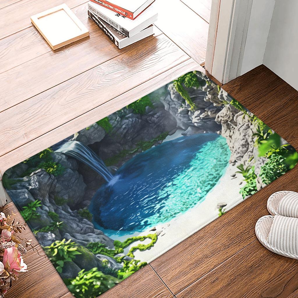 3D Visual Illusion Deep Pit Trap Front Floor Door Entrance Mat Indoor  Kitchen Bath Doormat Bedroom Carpet Rug