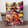 Soft Fleece Blanket Naruto Anime Multiple Naruto Uzumaki Poses Orange Black Ninja Outfits Headband Rasengan Shuriken Vibrant Art Gift