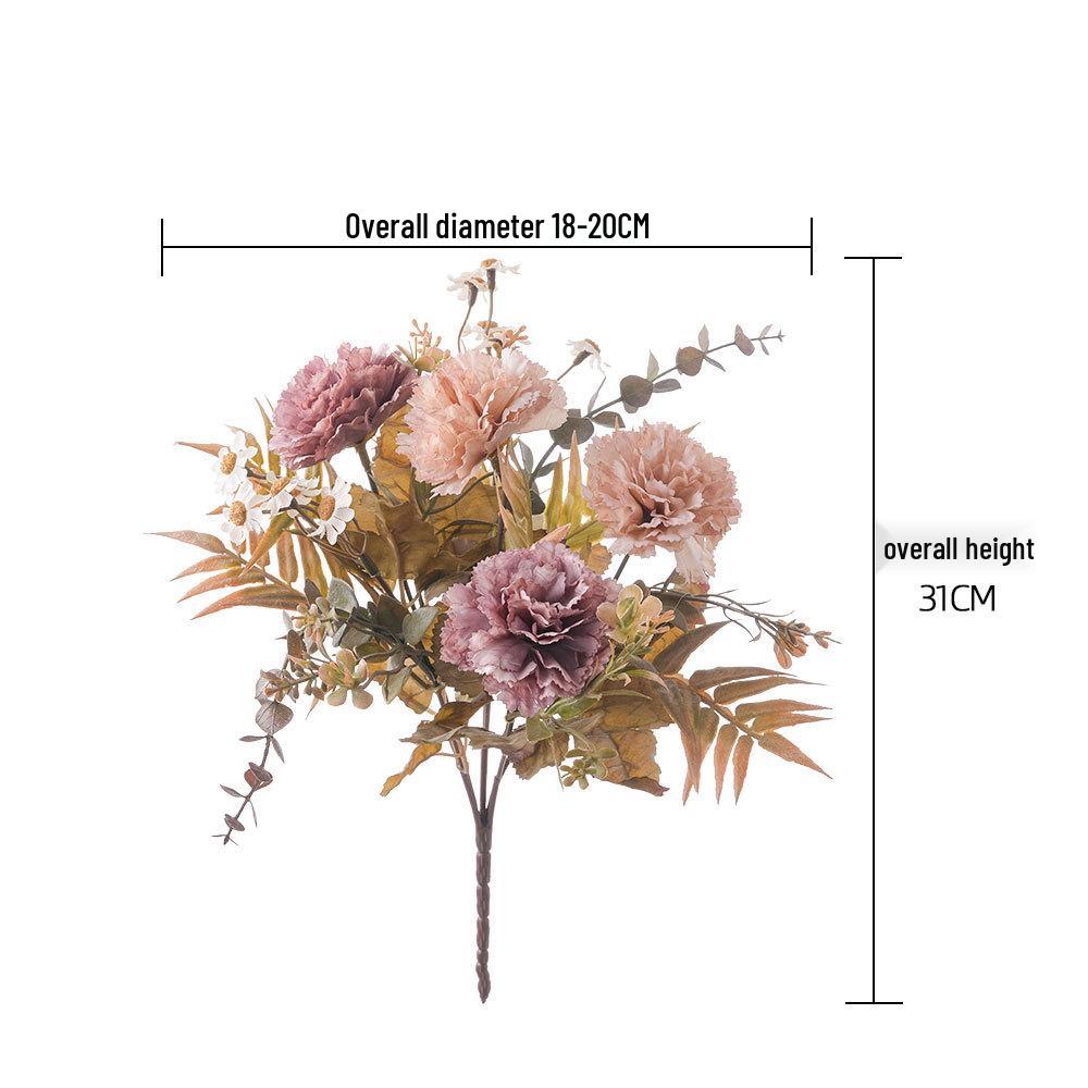 Autumn Carnation Rose Bouquet - Faux Flower Wall Decor for Home & Wedding