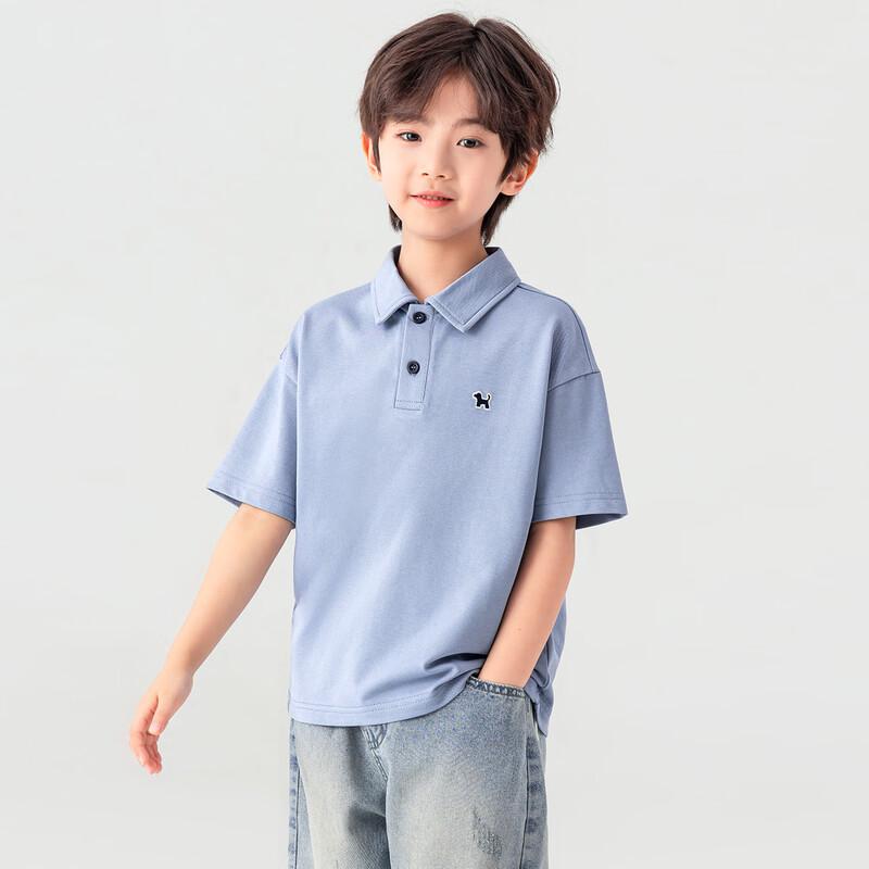 Boys' Summer Dog Embroidery Polo Shirt