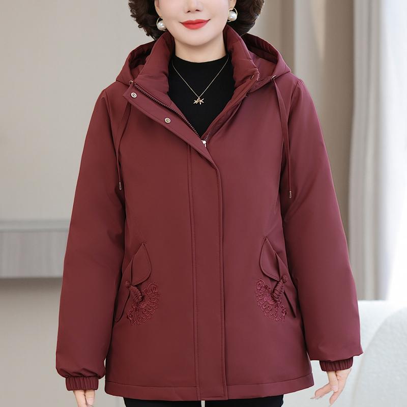 Plus Size XL-6XL Middle Age Women's Down Jackets Winter Parkas Elegant Loose Thick Warm Down Coats Woman Outerwears