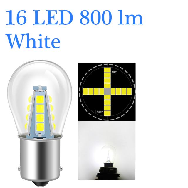 8 /16 3030 Chips Led P21w Ba15s Car Light S25 1156 Auto Vehicle Reverse Turning Signal Bulb Lamp Drl White 6000k 12v 24v