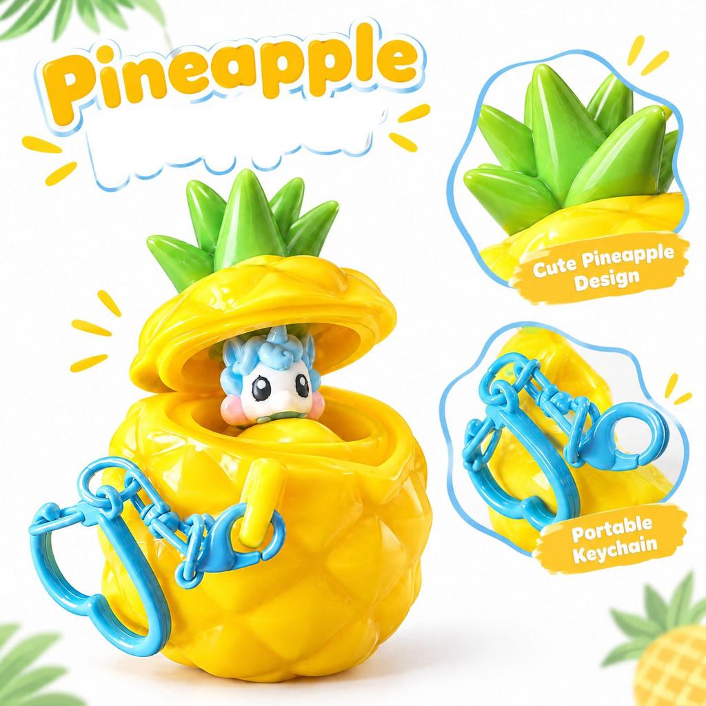 Pineapple Toy Keychain, Cute Bag Charm, Pineapple Keyring Pendant