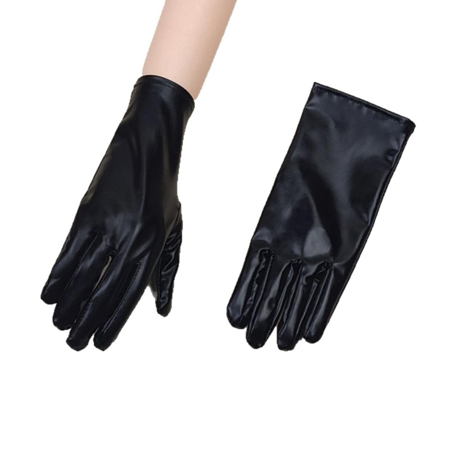 

Рождество Хэллоуин Кожа Черная Блестящая Кожа Панк Стиль Стальная Труба Сценическое Выступление Декорации Реквизит Косплей Короткие Перчатки One Size чёрный