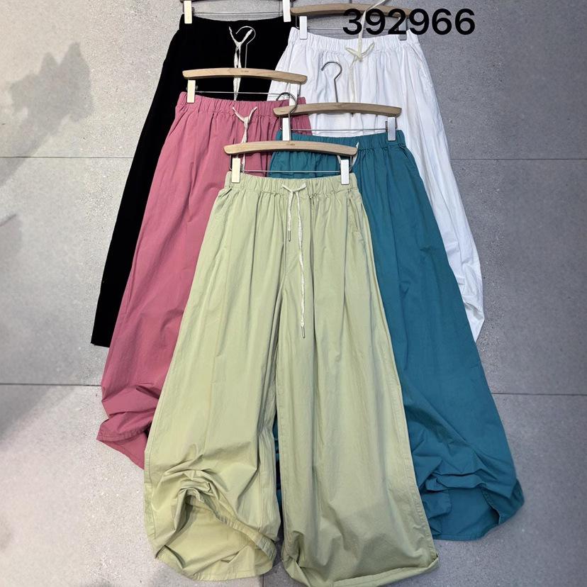 Summer 2023 Elastic High Waist Korean Style Plus Size Casual Wide Leg Pants for Women