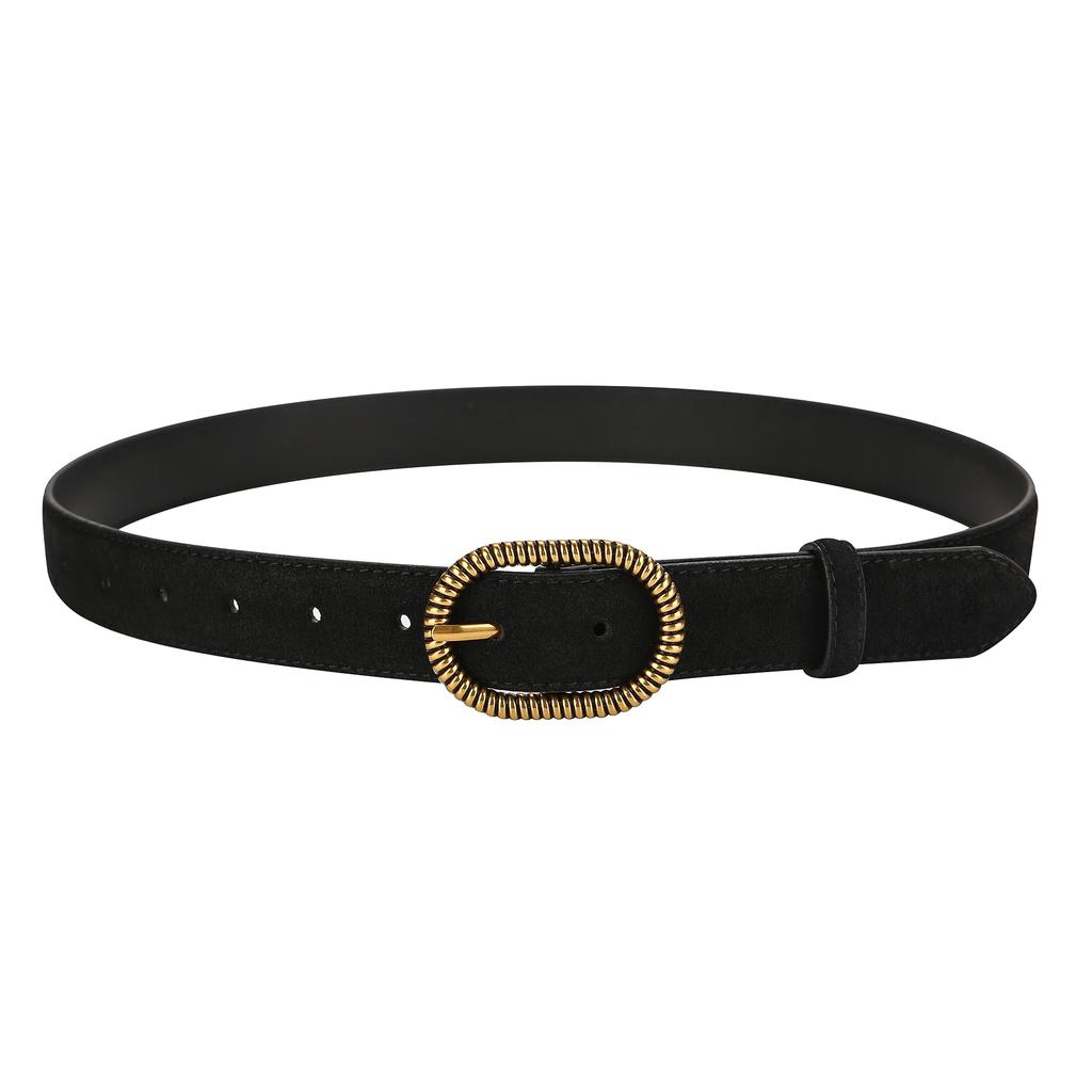 New Luxury Suede Leather Belt for Women Jeans Casual Dress Vintage Alloy Buckle Ladies Trendy Belts Fashion Waistband