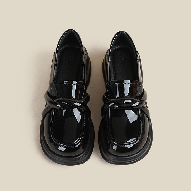 Wind dicker Absatz Plateau Sohle einzelne Schuhe College Wind kleine Lederschuhe Studentenschuhe weiblich