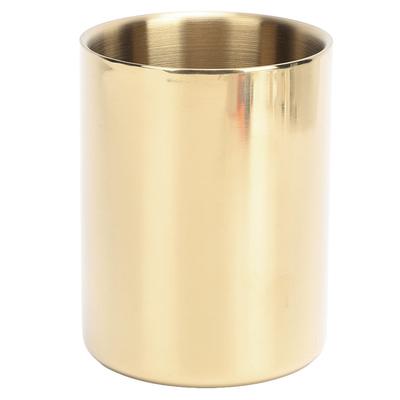 Portapenne rotondo in acciaio inossidabile dorato Stile nordico Robusto vaso per fiori in acciaio inossidabile Portapenne dorato