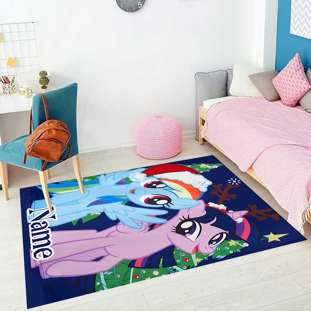 Little Pony (16) Customize your name rug, office chair cushion, home bedroom living room gift.