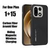Business Carbon Fiber Pattern for Magsafe Case for Oneplus 15 Ultra Thin Skin Feel Wireless Charging Anti-drop Cover with Packet