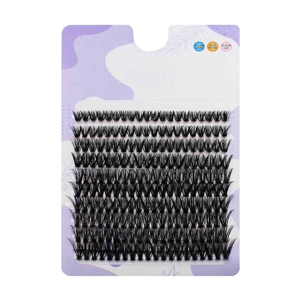 Jiefuxin DIY Lashes Fox Eye Manga False Eyelashes Large Capacity Tapered Thick Segmented Individual Cluster Lash Extensions