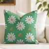 Daisy Pattern Cushion Cover Natural Linen Pillow Cover DoubleSided Print Cushion Cover for Sofa Home Decor