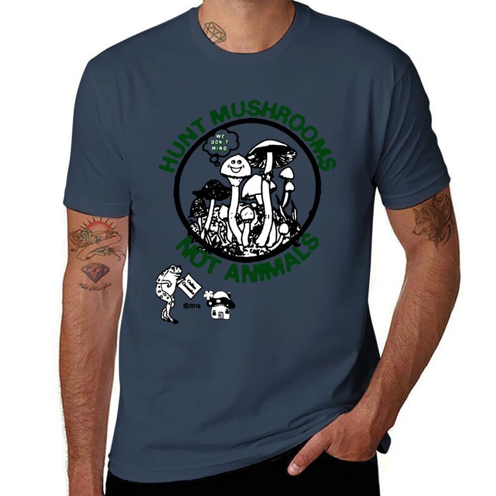 Hunt Mushrooms Not Animals Essential Tshirt Water Resistant Casual Tshirt