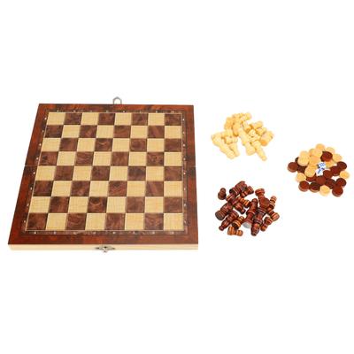 3 in 1 Spiel Schachbrett Dame Internationales Schachbrett Holz Klappschachbrett Figuren Set für