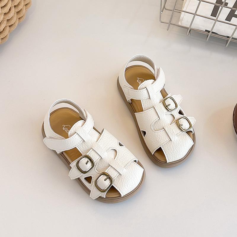 Newest Girl Sandals Summer New Children's Roman Shoes Little Girls Baby Soft-soled Peep-toed Platform Beach Shoes Sandals J04113