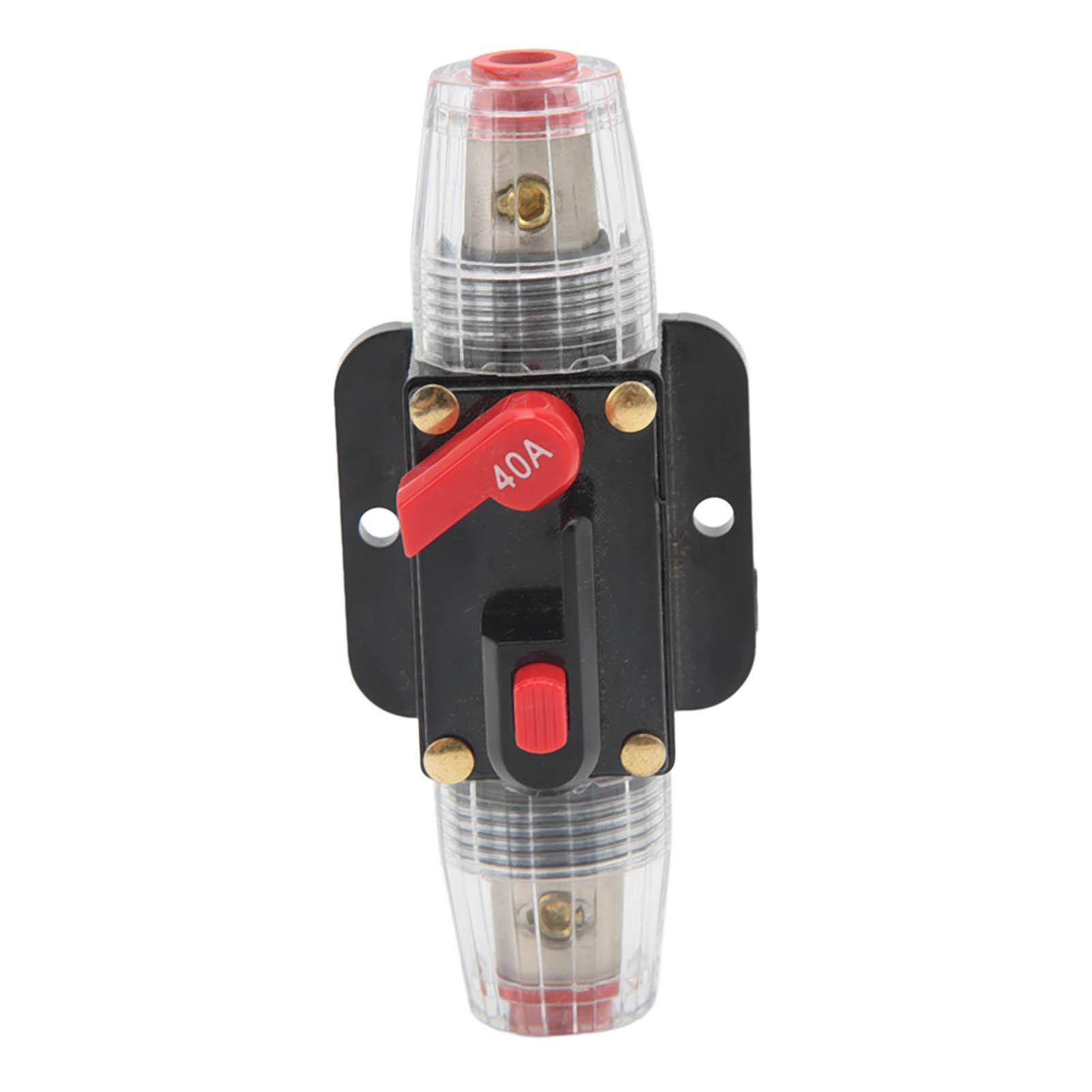 

Circuit Breaker Audio Fuse Inline Holder Manual Reset 12V‑48V for Car Audio Sound Amplifier RV Home Marine Boat Truck