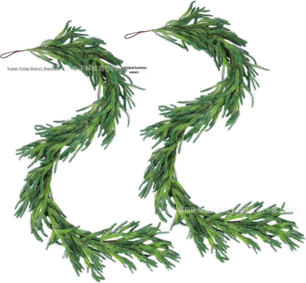 High-End Christmas Wreath with Pine Needles & Cypress Leaves - Wall, Staircase & Door Hanging Ornaments