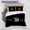 Juventus FC Pattern Printed 3PCS Bedding Set Soft Skin-Friendly Washable Duvet Cover & Pillowcases Set All Season Bedroom
