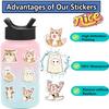 77 Cartoon Watercolor Cat Doodle Stickers Decorate Guitar Notebook Suitcase DIY Waterproof