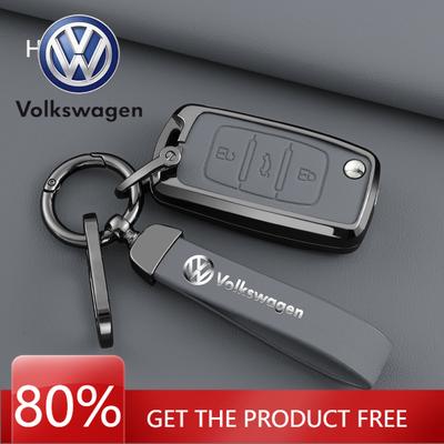 For VOLKSWAGEN VW Alloy Leather Car Key Case Cover For Volkswagen VW Polo Golf 4 5 6 Passat Tiguan Beetle Caddy T5 Up Eos Lavida