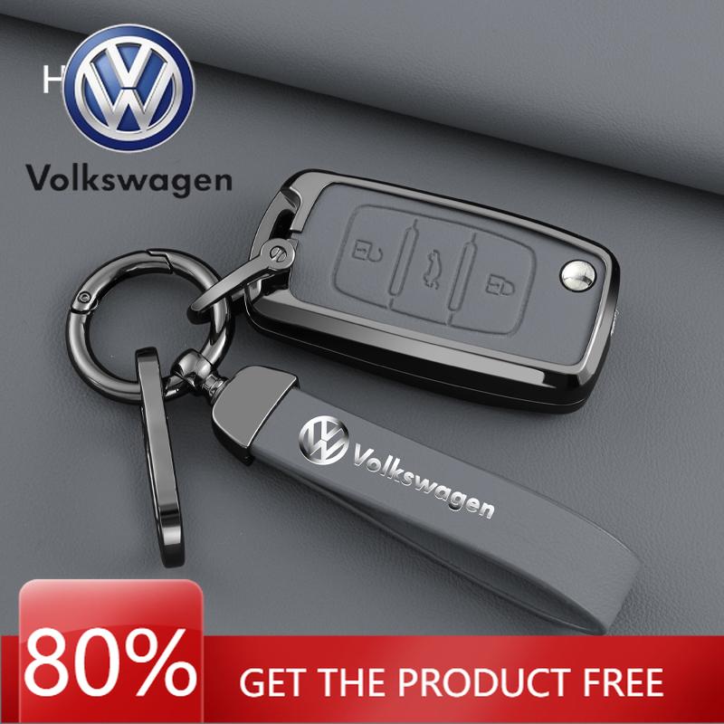 For VOLKSWAGEN VW Alloy Leather Car Key Case Cover For Volkswagen VW Polo Golf 4 5 6 Passat Tiguan Beetle Caddy T5 Up Eos Lavida