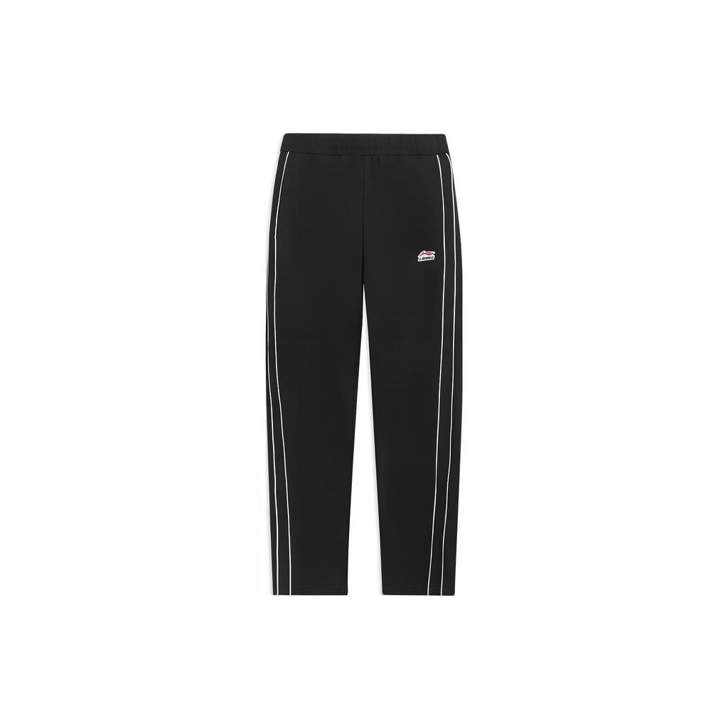 Li-Ning Side Stripe Casual Solid Knit Sports Long Pants Men Bottoms Black AKLS997-1