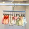 Clothes Drying Rack with 10 Adjustable Clips Metal Construction Pants Legging Scarf Hangers Closet Rod Hanging Organizer