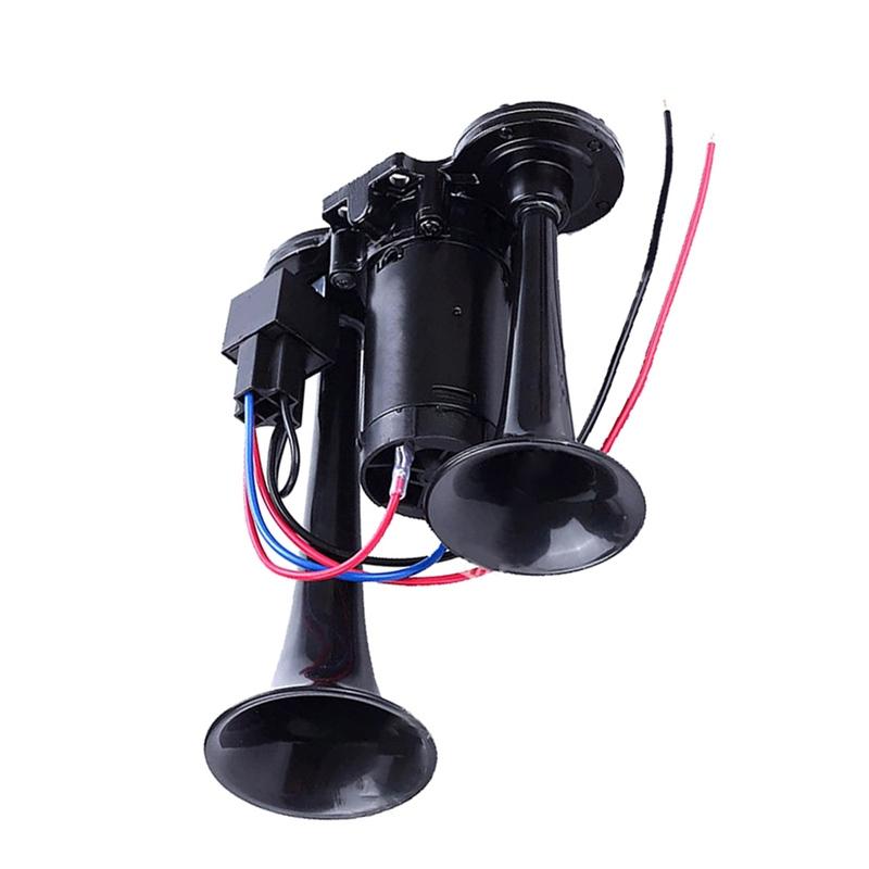 600DB Dual Trumpets 12V 15A Super Loud Horns Kit Universal For 12V Cars Motorcycles Trucks Trains Boats Accessories
