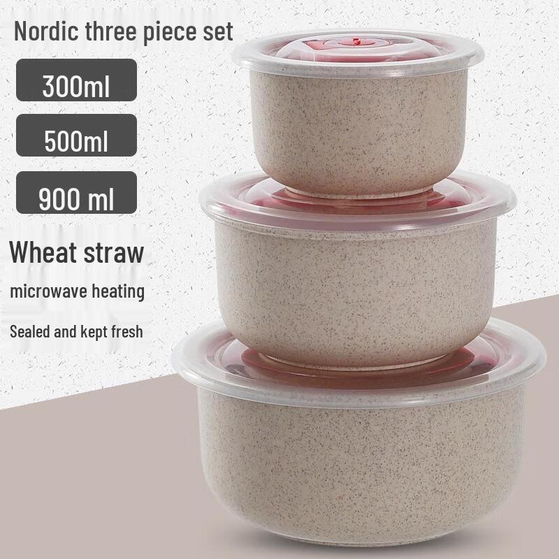 Wheat Straw Food Storage Bowl Set