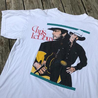 Vintage Chris Ledoux 90s Cotton White All Size Men Women Classic Shirt SE192 Unisex T-Shirt