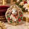 Enamel New Year Lapel Pin Rhinestone Badge Vintage Sheep Brooch  Unisex