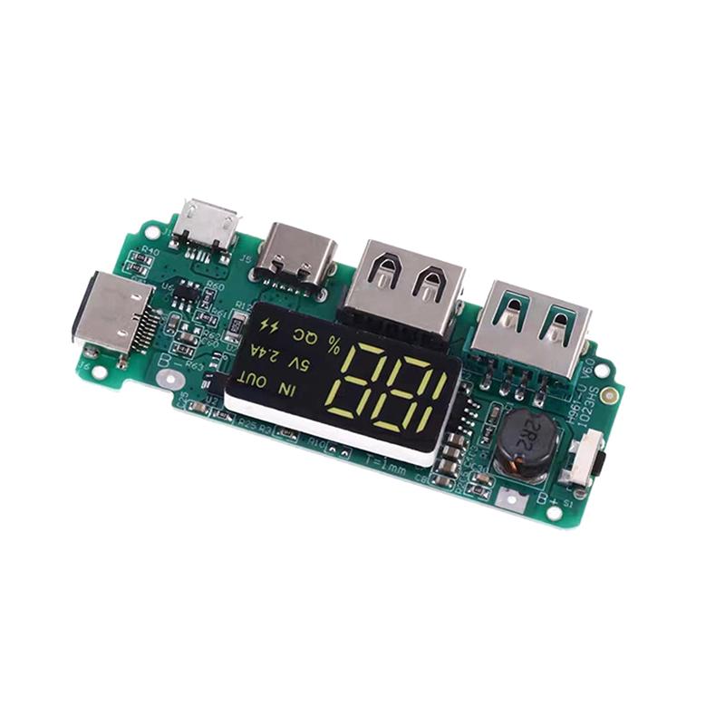 Lithium Battery Charger Board Led Dual Usb 5V 2.4A Micro Type-C Usb Mobile Power Bank 18650 Digital Display Charging Module