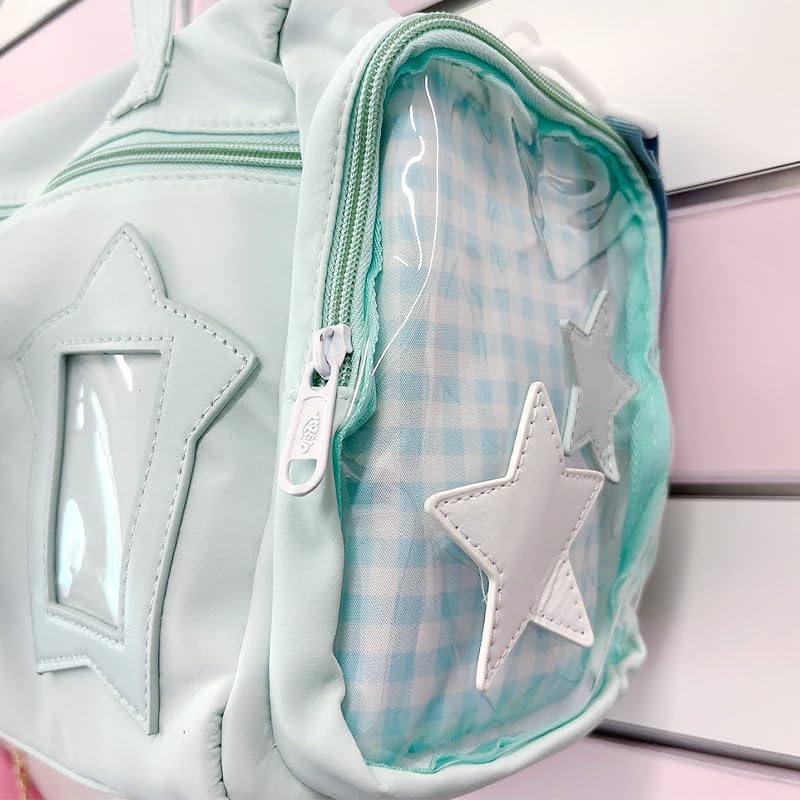 Ita Travel Large Clear Plush Card Blue G-Trigger Bag, Capacity, Adult, Bag, Storage, Transparent, [Used]