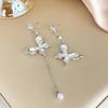 1 Paar Elegante Niedliche Schmetterling Hängeohrringe Für Frauen Mädchen Luxuriöse Asymmetrische Schmetterlingsquasten Ohrringe Schmuck Geschenke