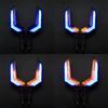 2PC Signal Motorcycle Turn Running Sequential Light Amber+Blue Universal Blinker